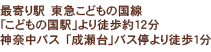 最寄駅　東急こどもの国線「こどもの国駅」より徒歩約12分　神奈中バス「成瀬台」バス停より徒歩1分